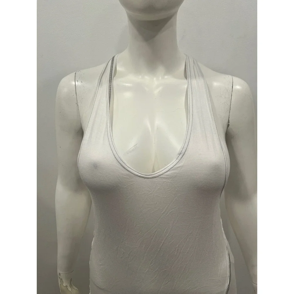 Free People Tank Top Womens Large White New Nectrine Racerback Scoop Neck Soft